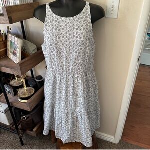 NWT LOFT Black and White Patterned Sleeveless Cotton Dress